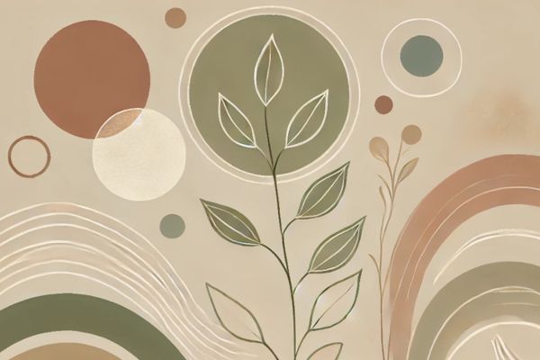 boho style image showing a plant growing