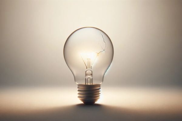 lightbulb with a crack in it