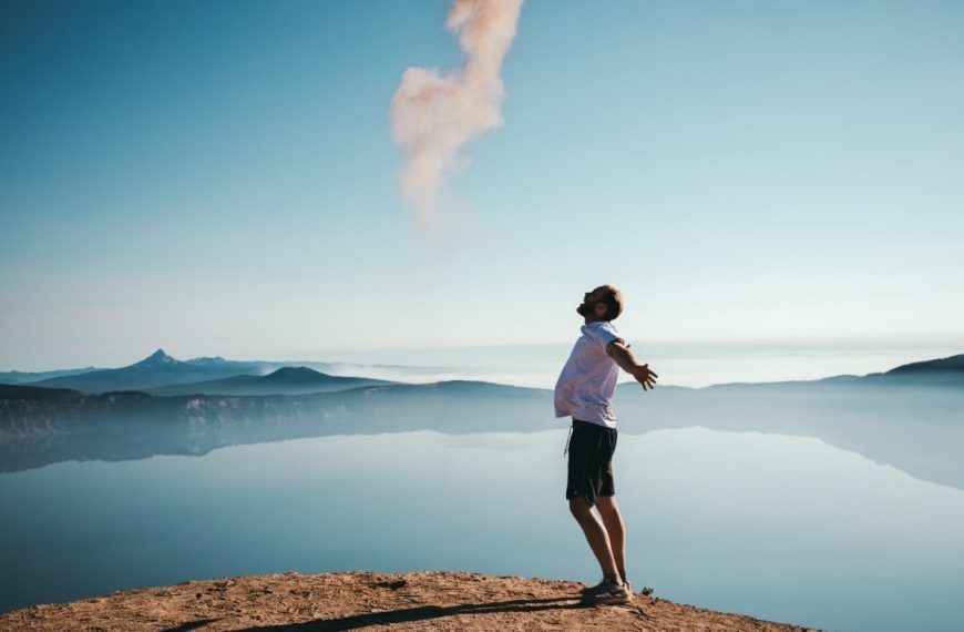 a person embracing nature
