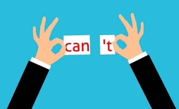 the word can't being turned into the word 'can'