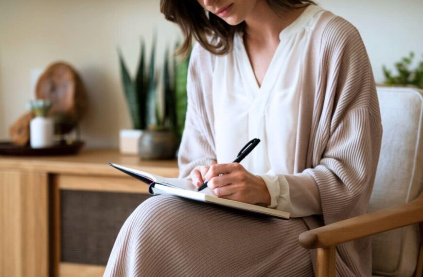 woman writing in a planner