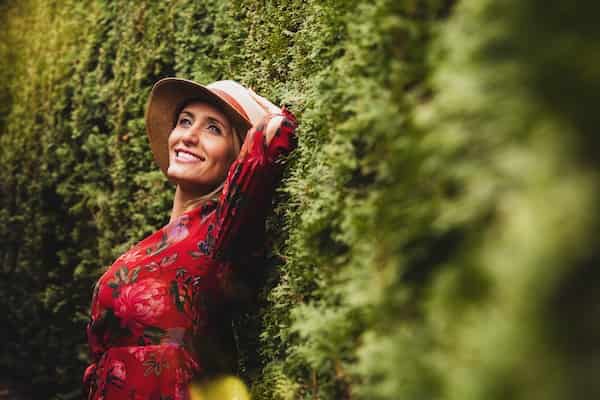 woman smiling in the outdoors