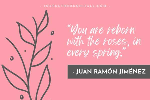 “You are reborn with the roses, in every spring.” - Juan Ramón Jiménez
