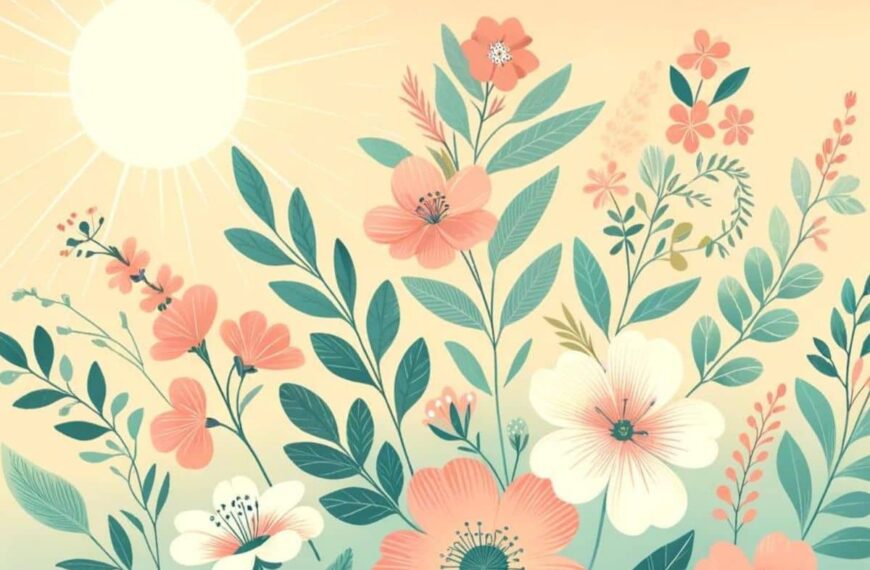 a collection of flowers and the sun