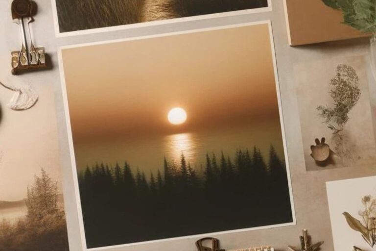 a photo of a sunset over a lake