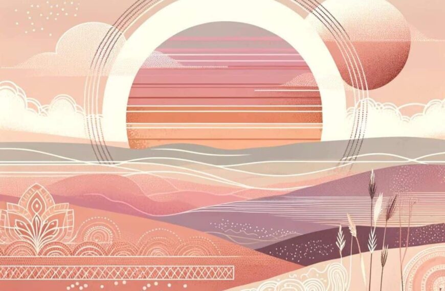 minimalist sun setting with warm colors