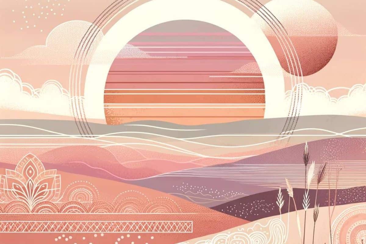 minimalist sun setting with warm colors